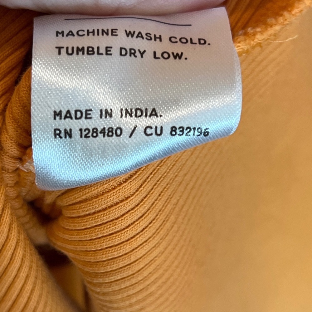 Pact Organic Cotton Rib Midi Dress Mustard Orange Sleeveless Racerback Medium - Picture 5 of 5
